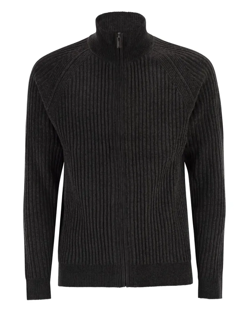 Roberto Ricci Designs Velvet Rave Cardigan mit Reißverschluss - Grau Grau