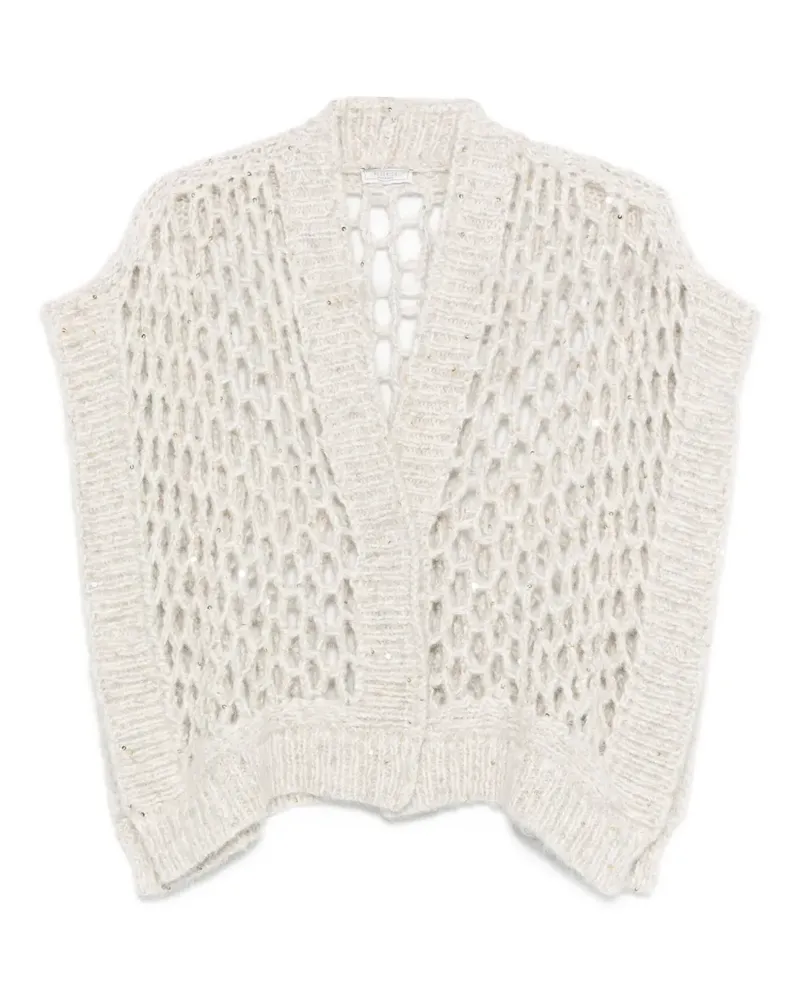 Peserico Cardigan mit Pailletten - Grau Grau