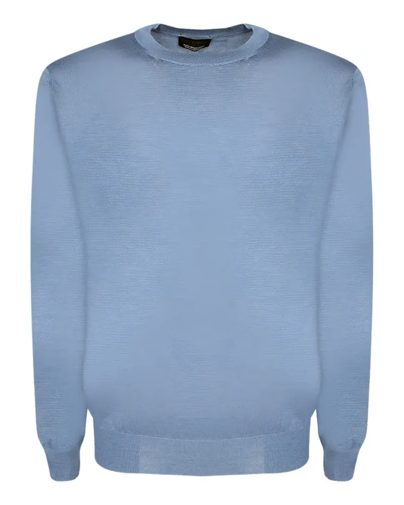 Dell'oglio Pullover mit geripptem Besatz - Blau Blau