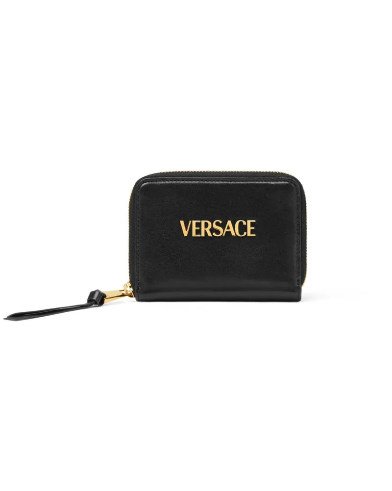 Versace Tag Portemonnaie mit Reißverschluss - Schwarz Schwarz