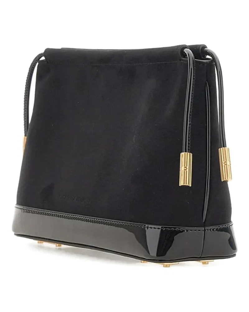 Elisabetta Franchi drawstring patent-trim clutch bag - Schwarz Schwarz