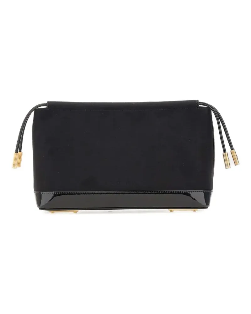 Elisabetta Franchi Kordelzug-Clutch mit Lackbesatz - Schwarz Schwarz