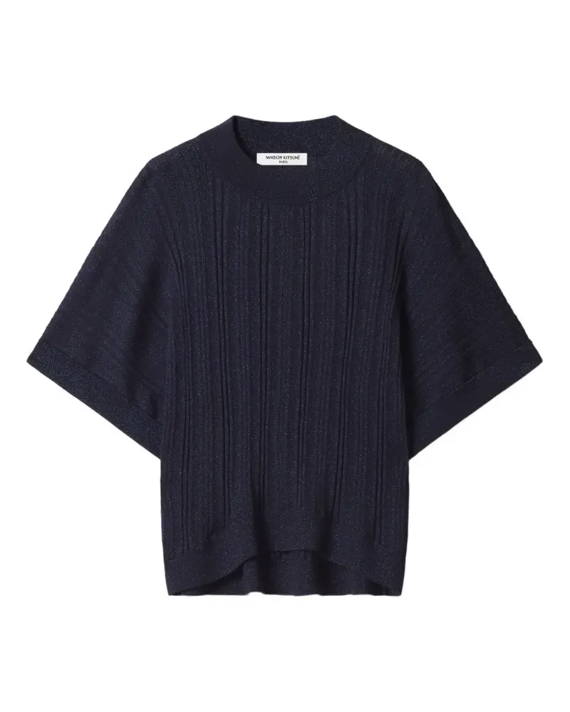 Kitsuné T-Shirt aus geripptem Strick - Blau Blau