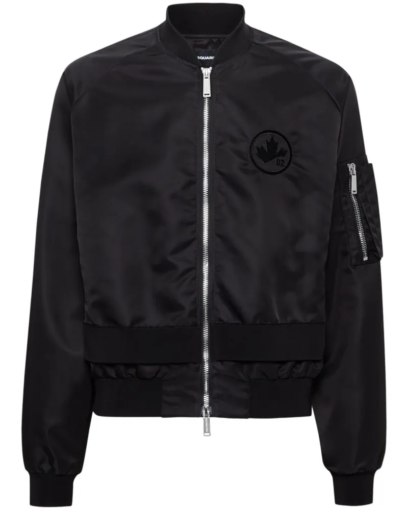 Dsquared2 Bomberjacke mit Logo-Applikation - Schwarz Schwarz