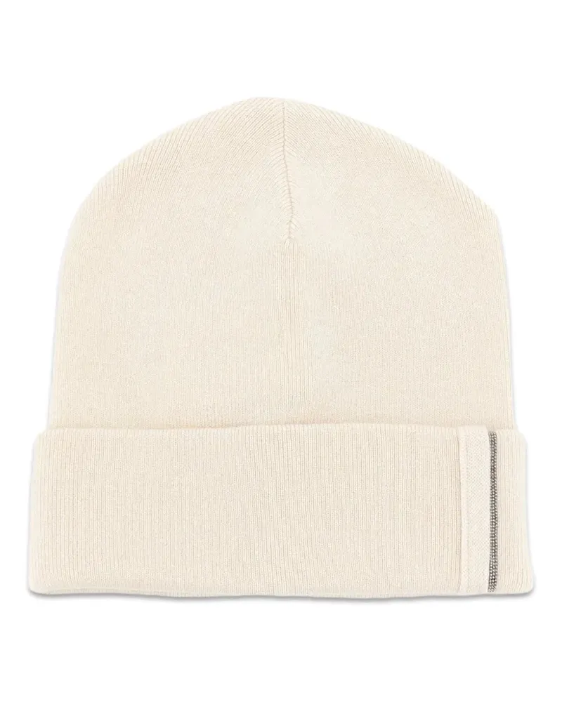 Brunello Cucinelli Verzierte Beanie mit Umschlag - Nude Nude