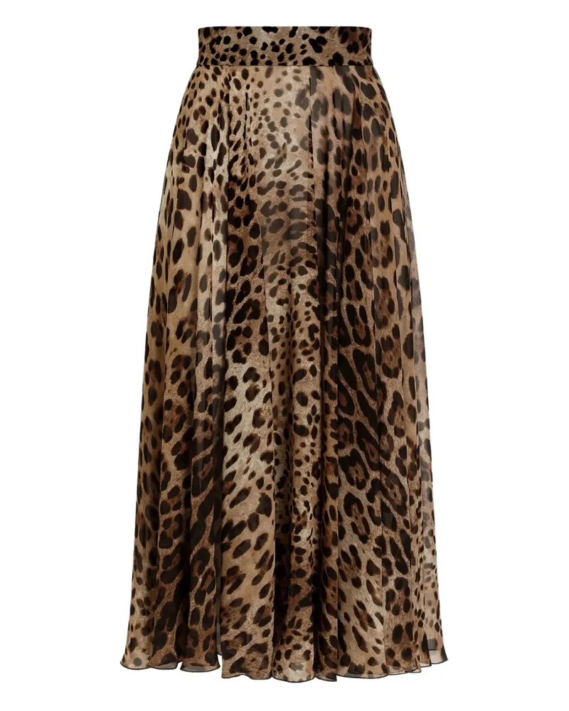 Dolce & Gabbana Midirock mit Leoparden-Print - Braun Braun