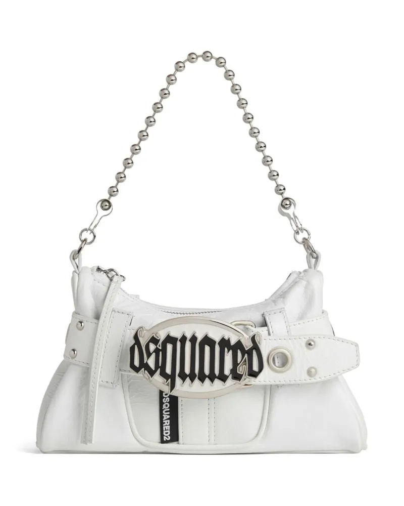 Dsquared2 Gothic Schultertasche mit Logo-Schild Weiß