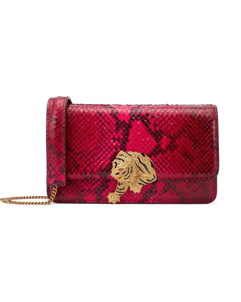 Roberto Cavalli Schultertasche mit Schlangen-Print - Rosa Rosa