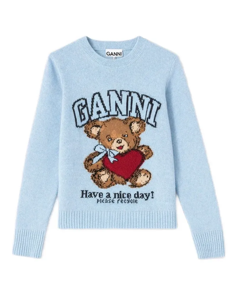Ganni Pullover mit grafischem Print - Blau Blau