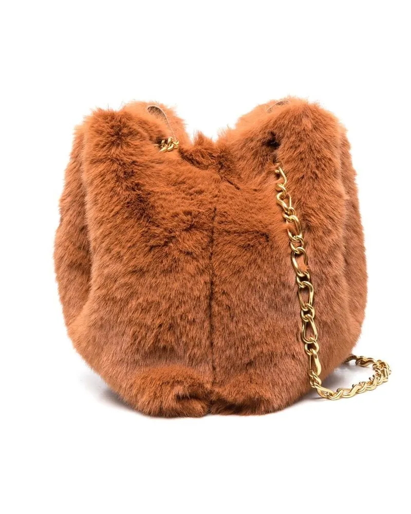 Nanushka Shopper aus Faux Fur Orange