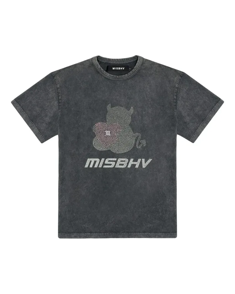 MISBHV T-Shirt mit Kristallen - Grau Grau