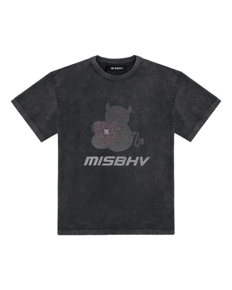 MISBHV T-Shirt mit Kristallen - Grau Grau
