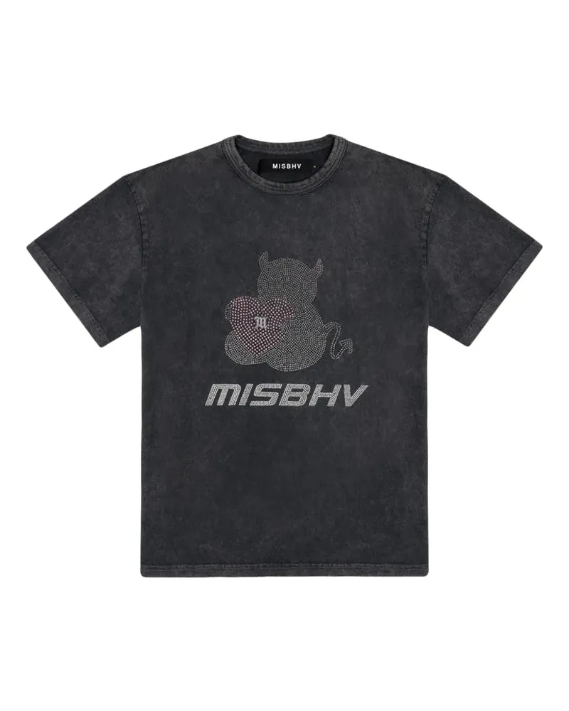 MISBHV T-Shirt mit Kristallen - Grau Grau