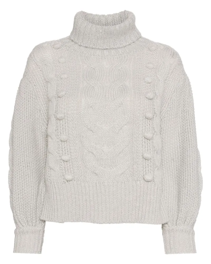 onefifteen Pullover mit Zopfmuster - Grau Grau