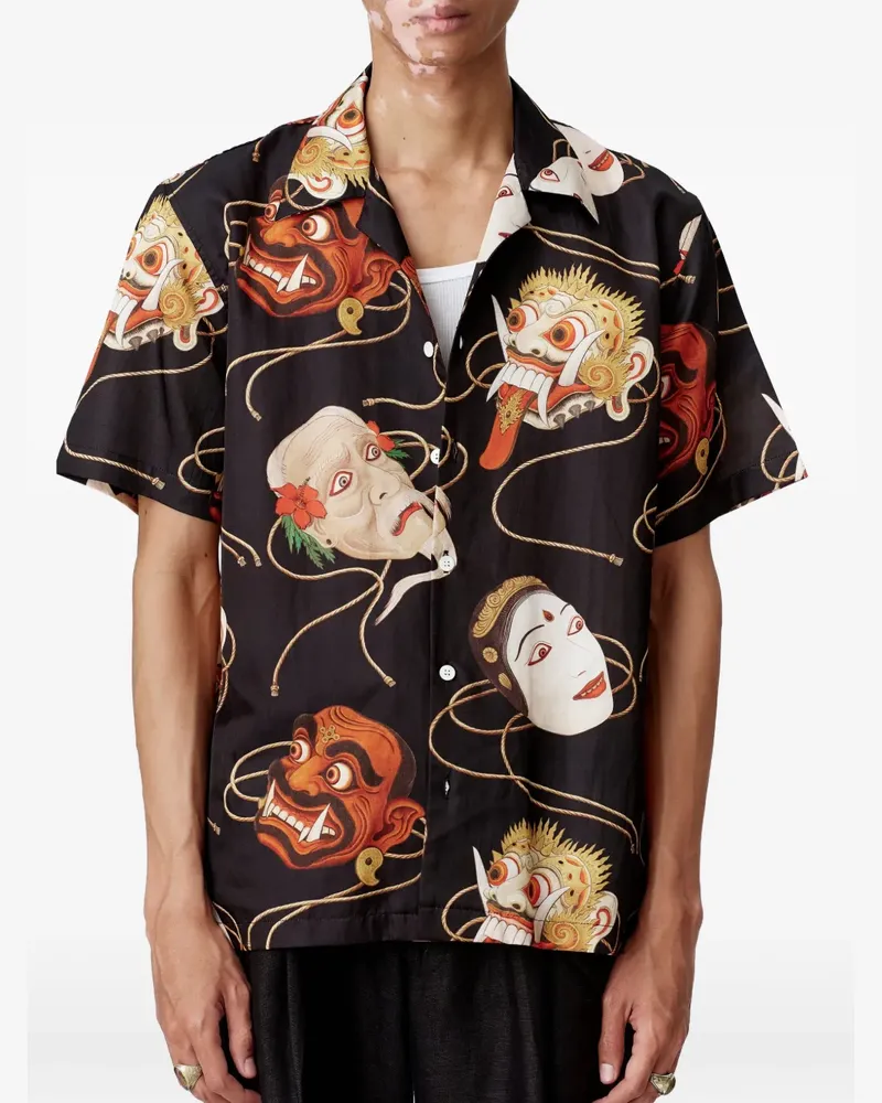ENDLESS JOY Topeng Hemd mit grafischem Print - Schwarz Schwarz