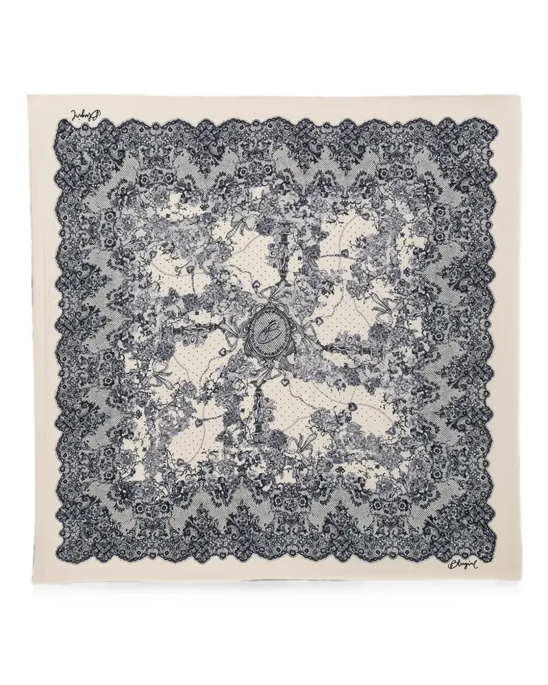 Blumarine lace-print scarf - Schwarz Schwarz