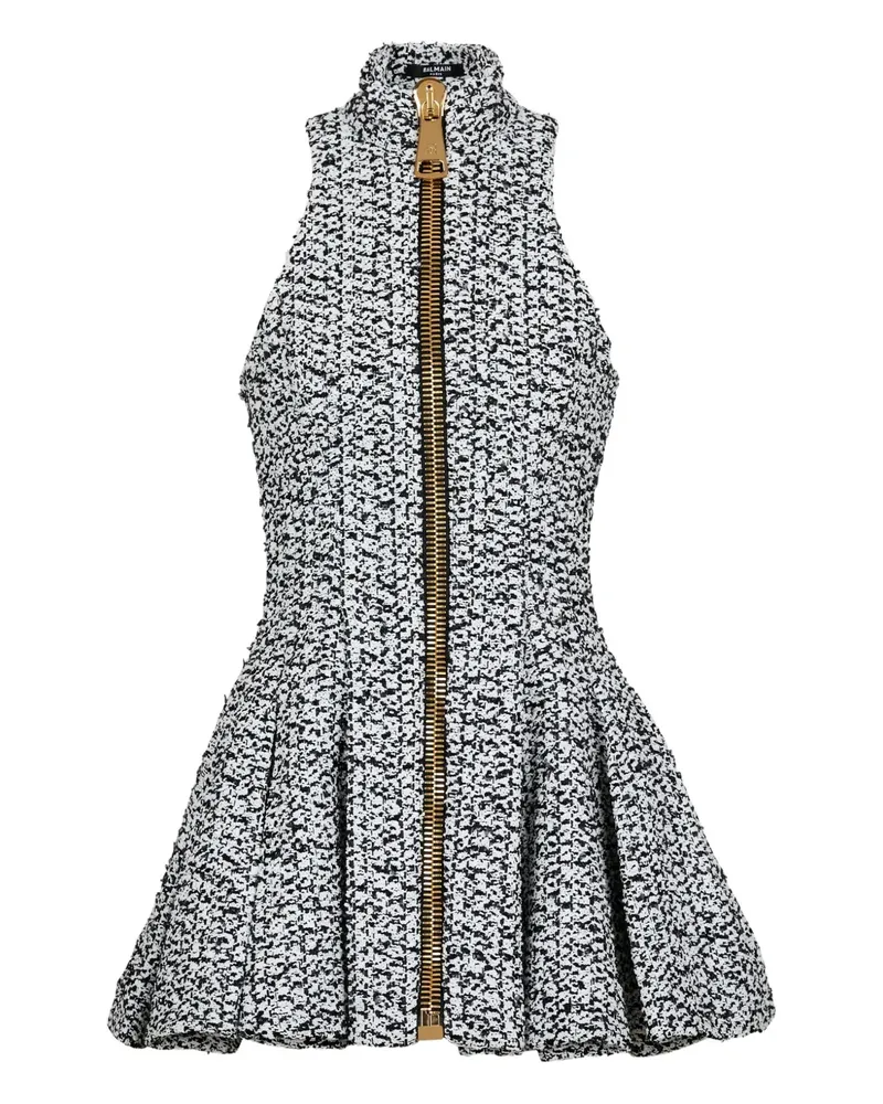 Balmain Minikleid mit Reißverschluss - Weiß Weiß