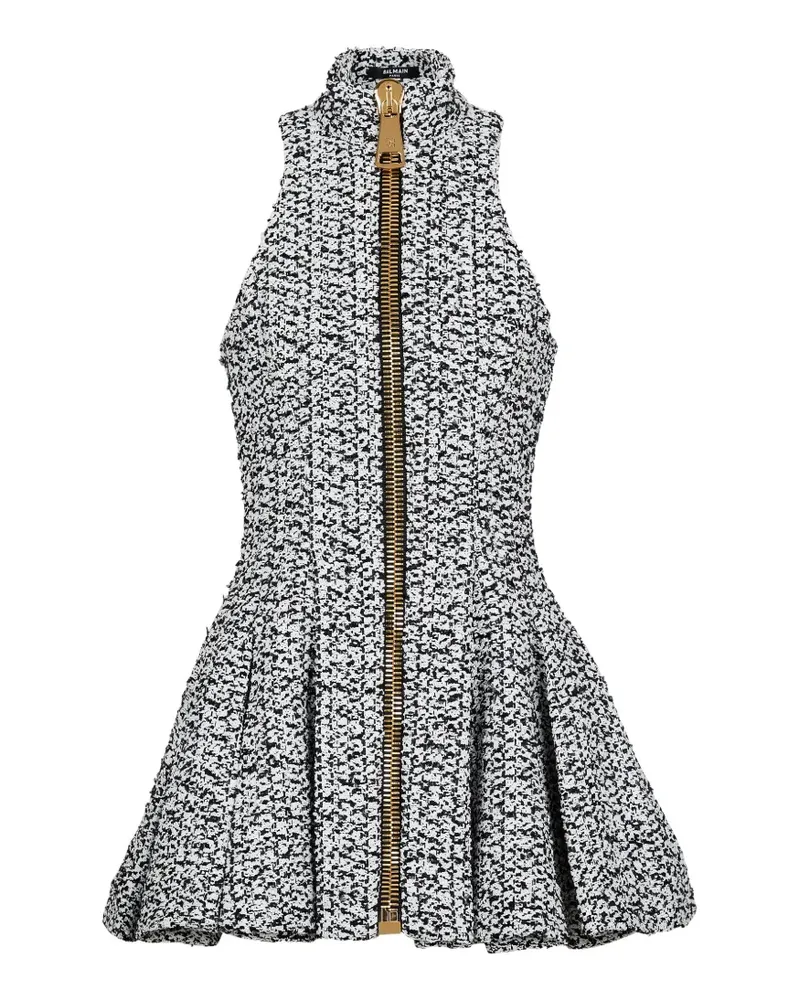 Balmain Minikleid mit Reißverschluss - Weiß Weiß