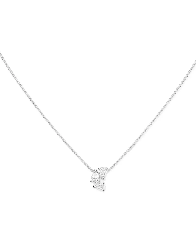 Repossi 18kt Serti sur Vide Weißgoldhalskette mit Diamanten - Silber Silber