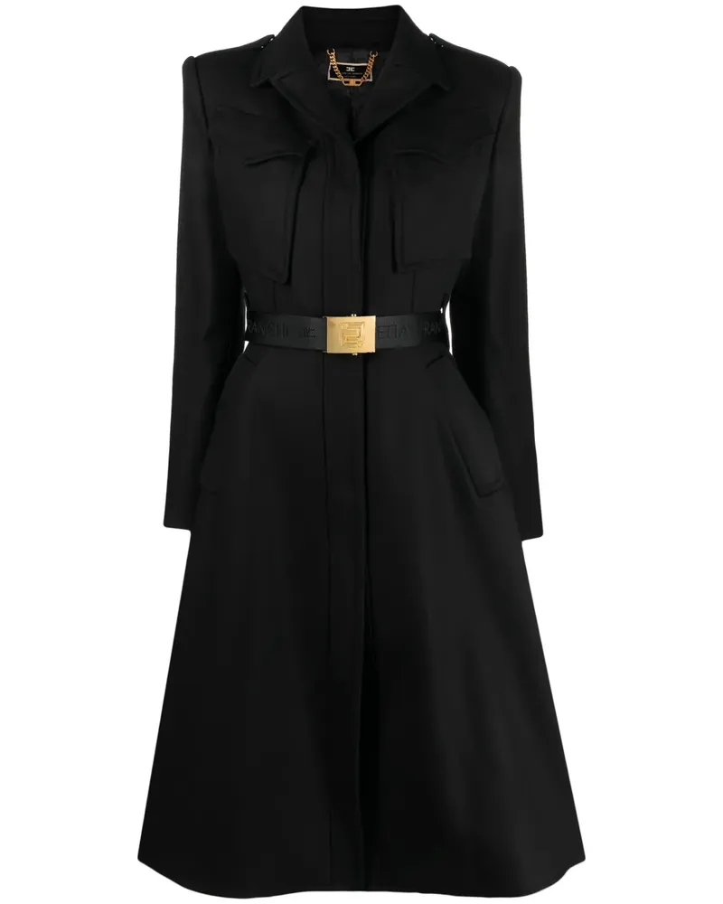 Elisabetta Franchi Gürtel mit Logo - Schwarz Schwarz