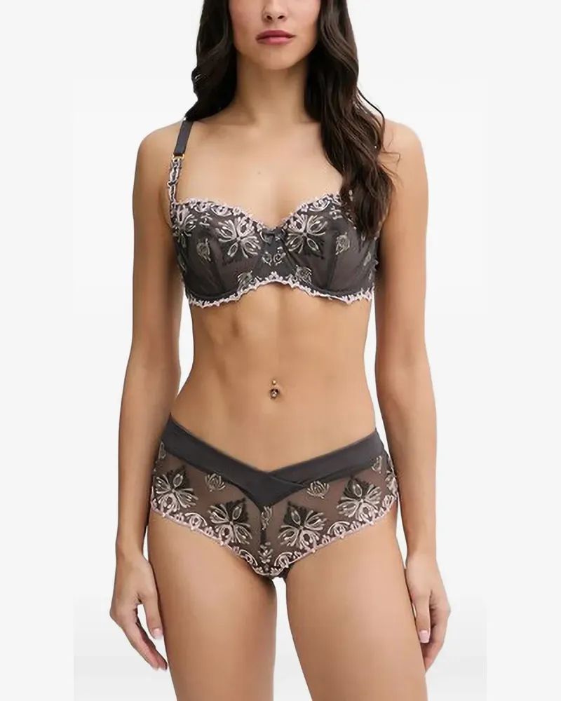 Chantelle Champs Elysees floral-embroidered mesh bra - Schwarz Schwarz
