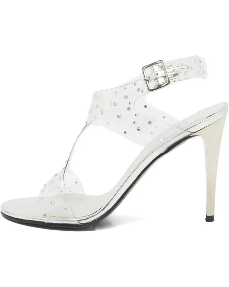 Stuart Weitzman Transparente Sandalen mit Strass - Weiß Weiß