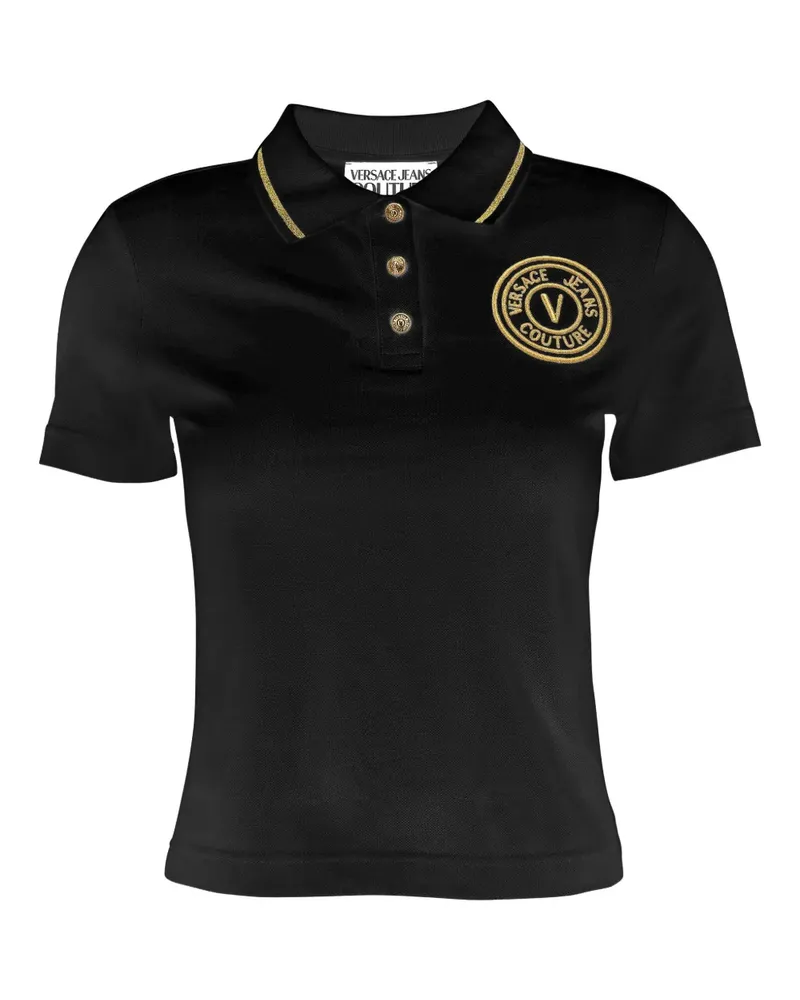 Versace Jeans Poloshirt mit Logo-Stickerei - Schwarz Schwarz