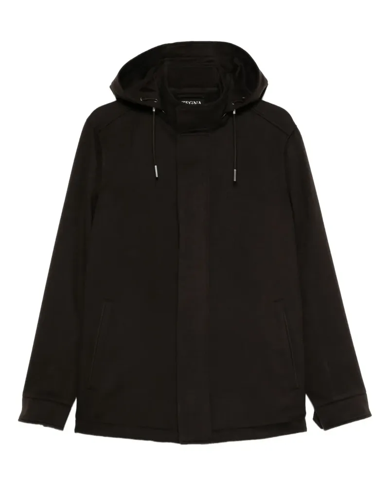 Ermenegildo Zegna drawstring-hood coat - Braun Braun