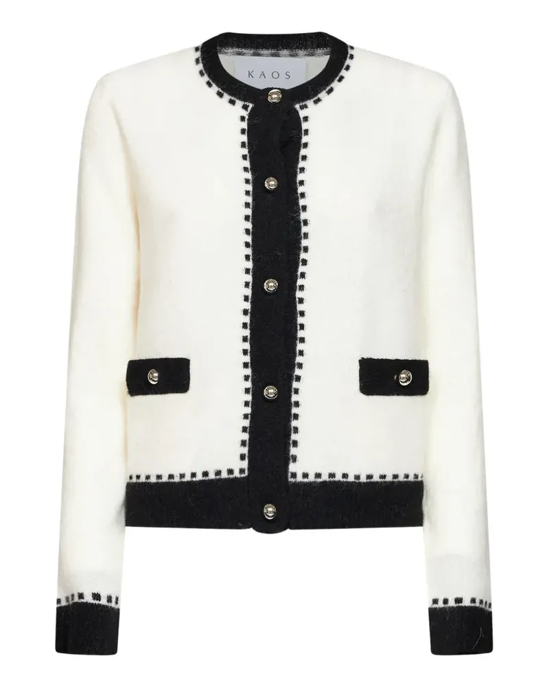 Kaos Cardigan mit Kontrastdetails - Weiß Weiß