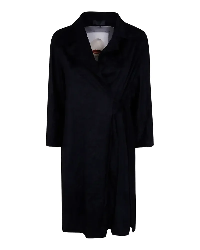 Maria Calderara crinkled-finish graphic-print coat - Schwarz Schwarz