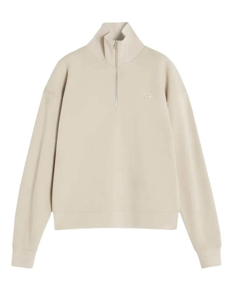 Kitsuné Half-Zip-Sweatshirt mit Profile Fox-Stickerei - Nude Nude