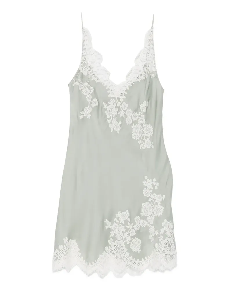 Carine Gilson V-Ausschnitt-Slip mit Spitzendetail - Grün Grün