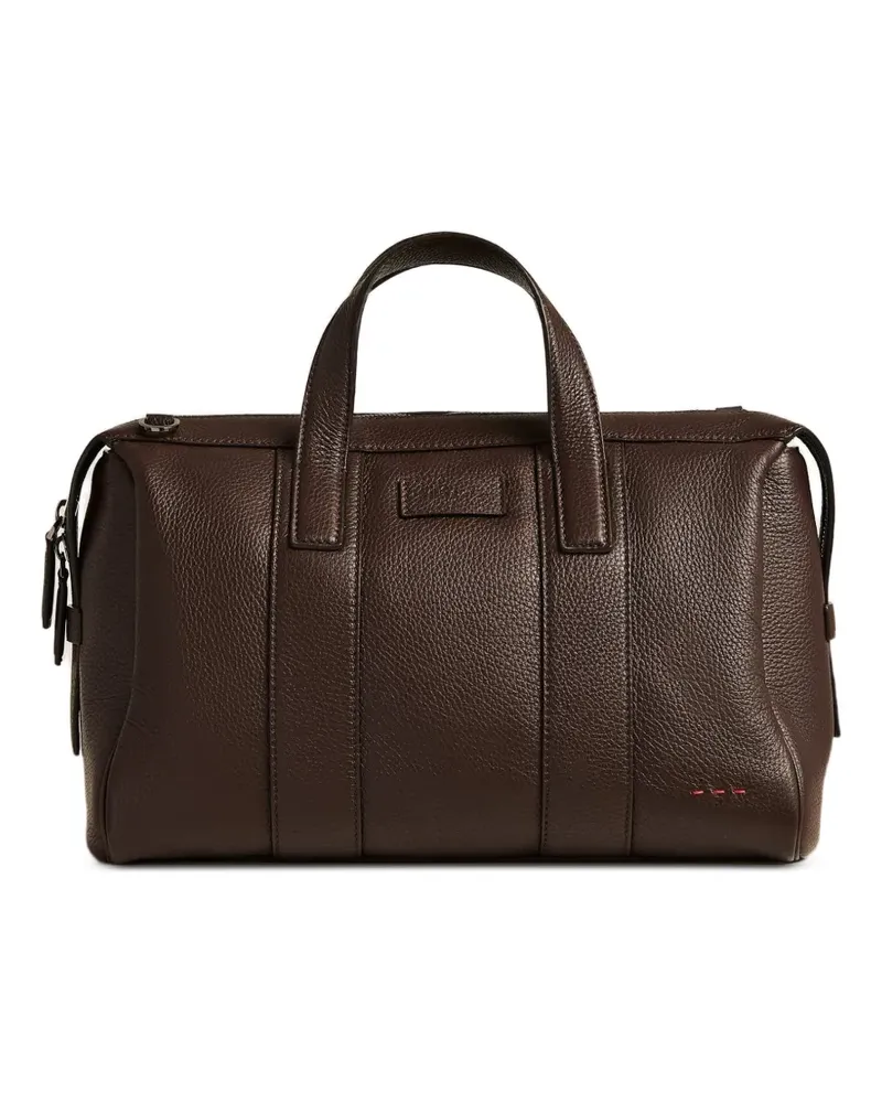 Kiton Reisetasche aus gekörntem Leder - Braun Braun