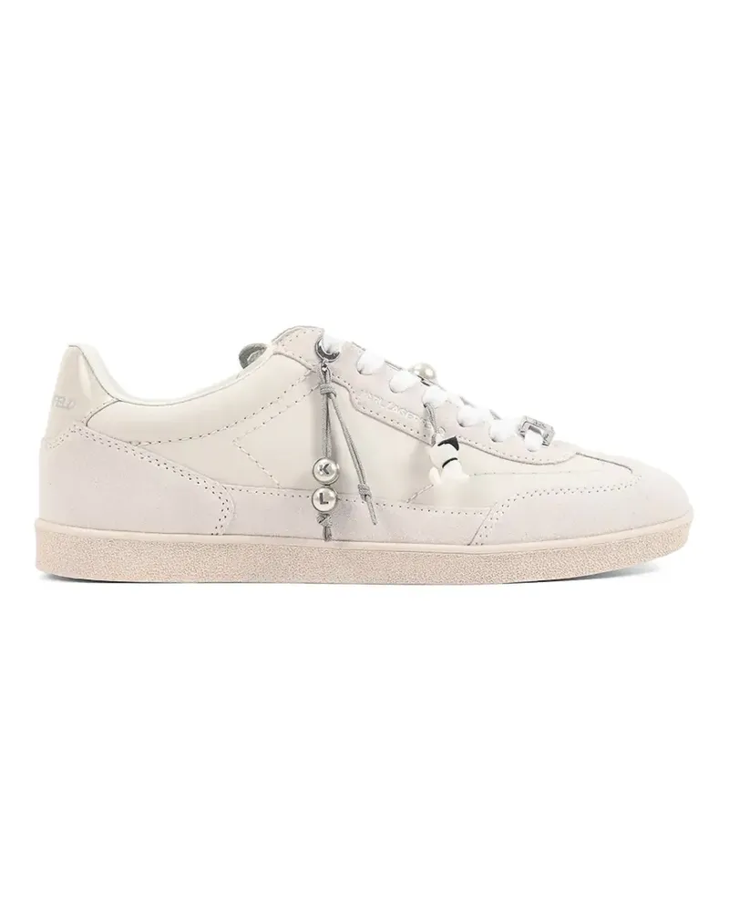 Karl Lagerfeld charm-embellished panelled sneakers - Nude Nude