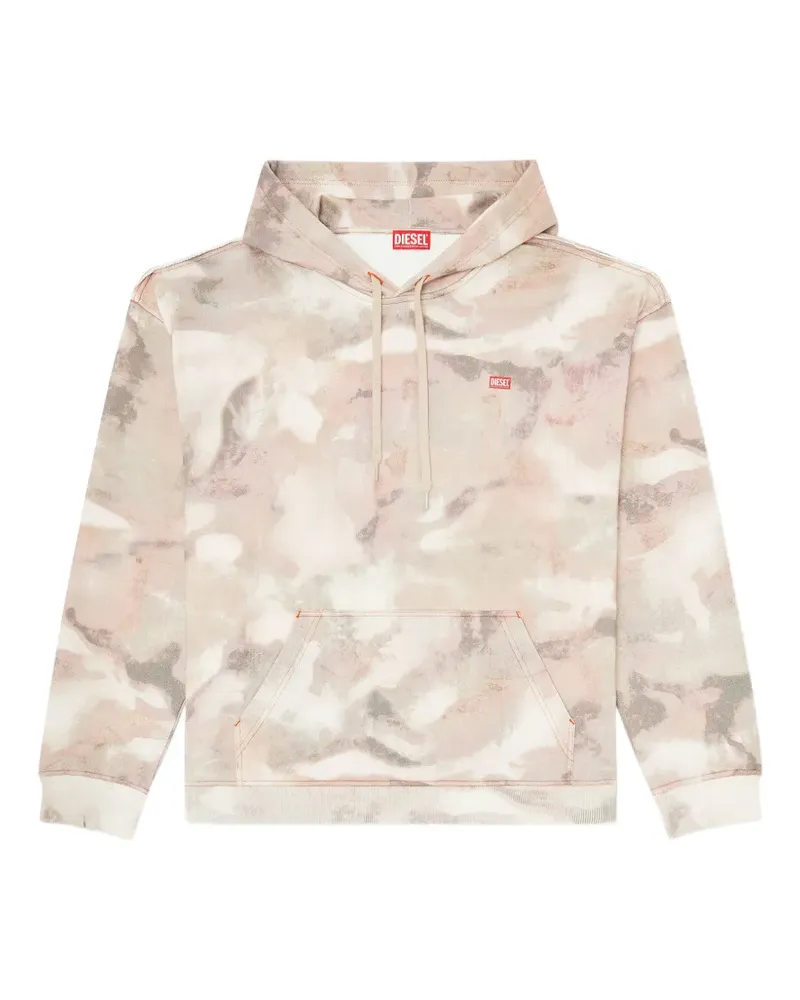Diesel S-Boxt abstract-pattern hoodie - Nude Nude