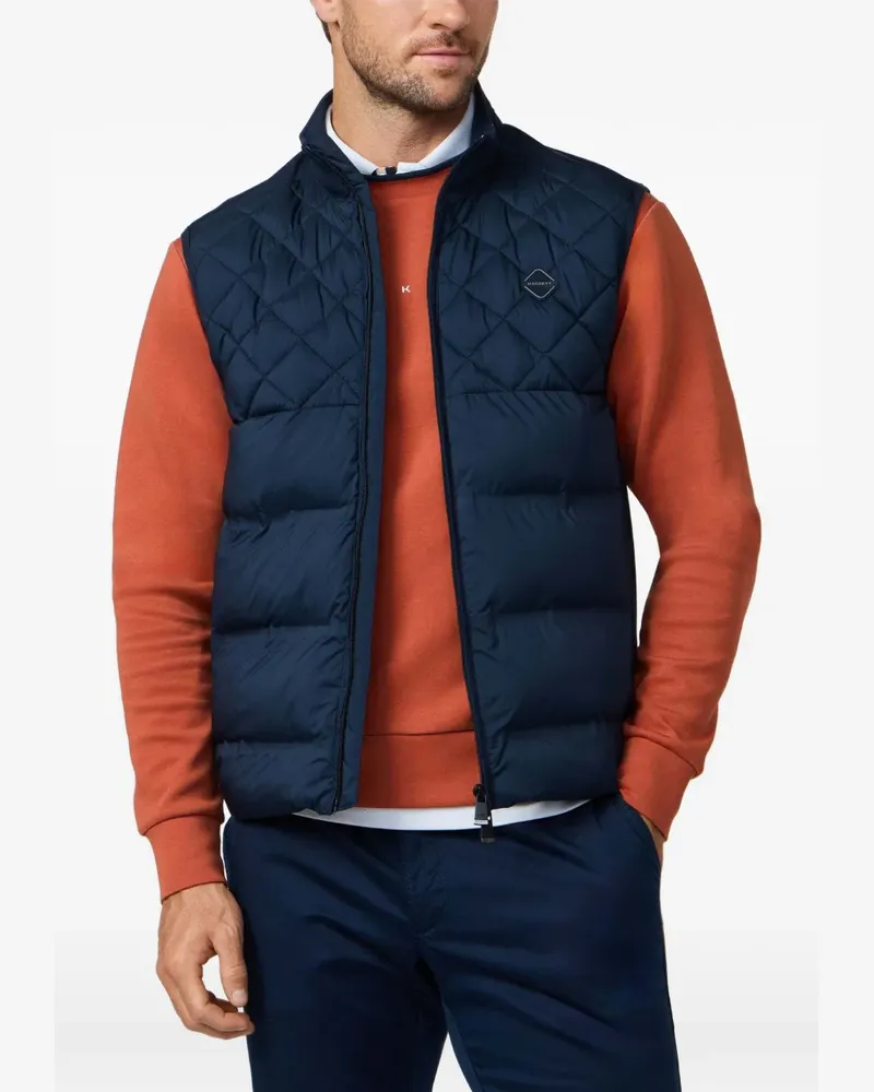 Hackett quilted-panel zip-up gilet - Blau Blau
