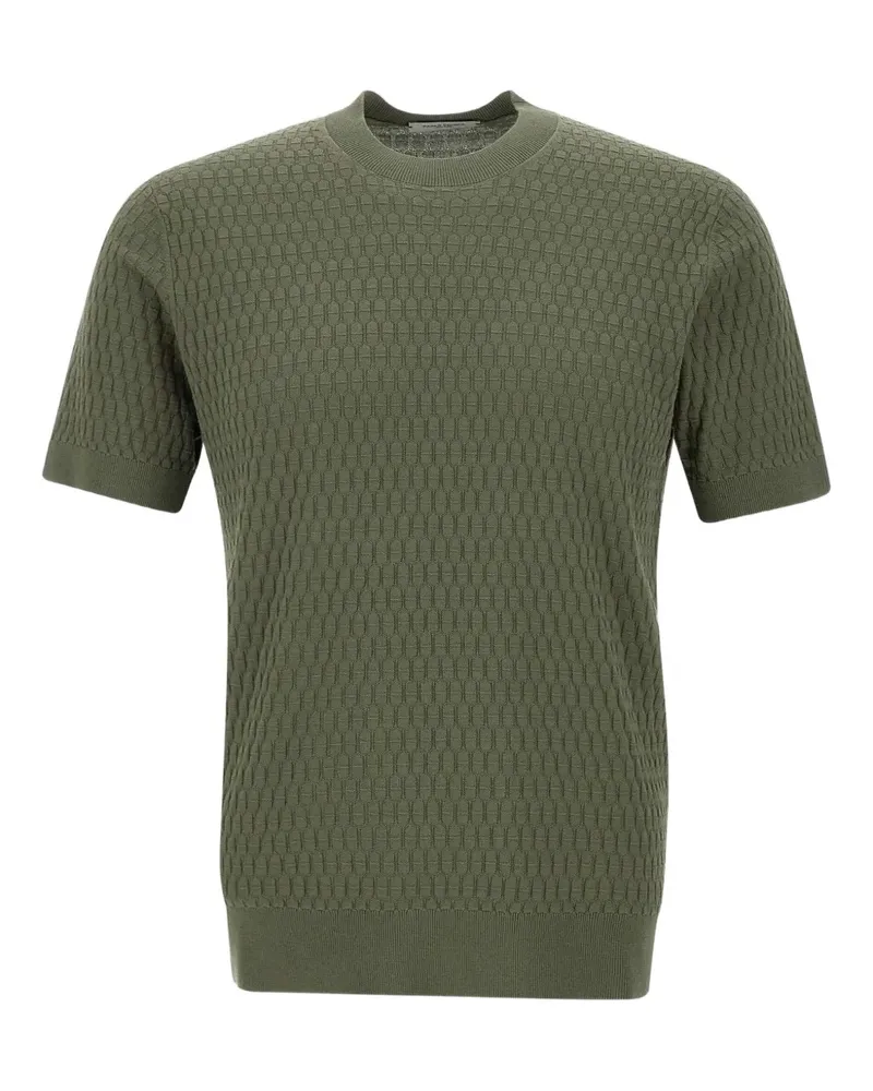 Paolo Pecora Milano T-Shirt mit Jacquardmuster - Grün Grün