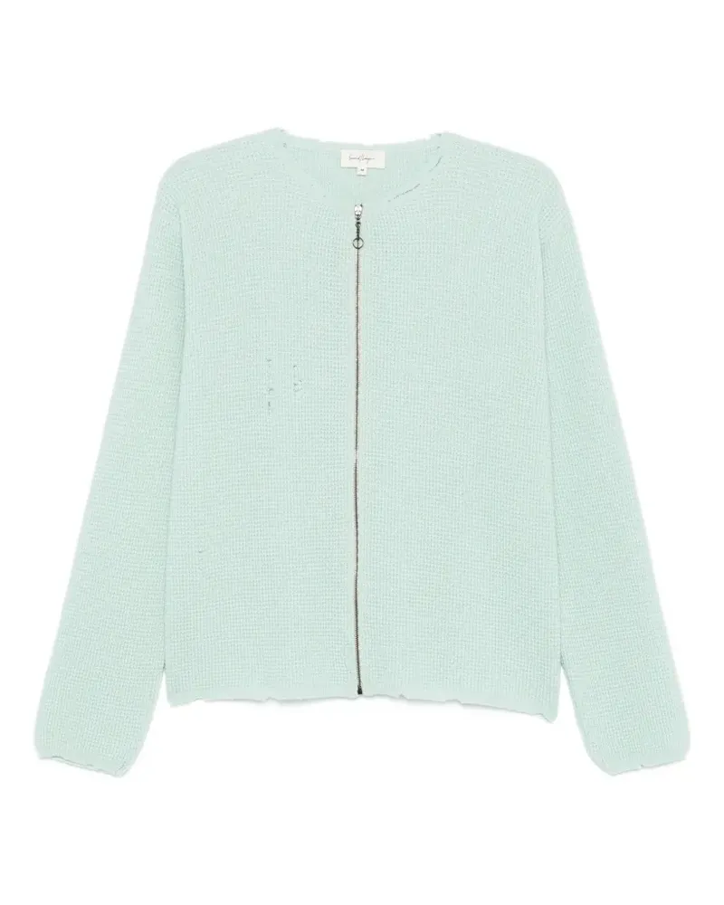 Second/Layer Friends distressed waffle-knit cardigan - Grün Grün