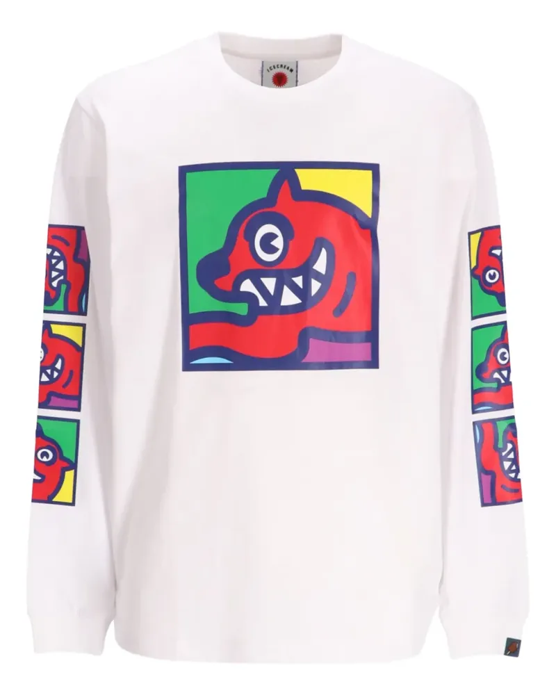 ICECREAM Pop Art Running Dog Langarmshirt - Weiß Weiß