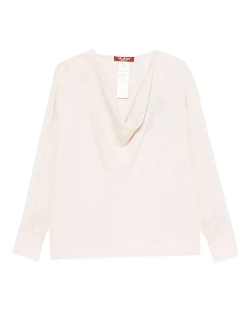Max Mara cowl-neck long-sleeve blouse - Nude Nude