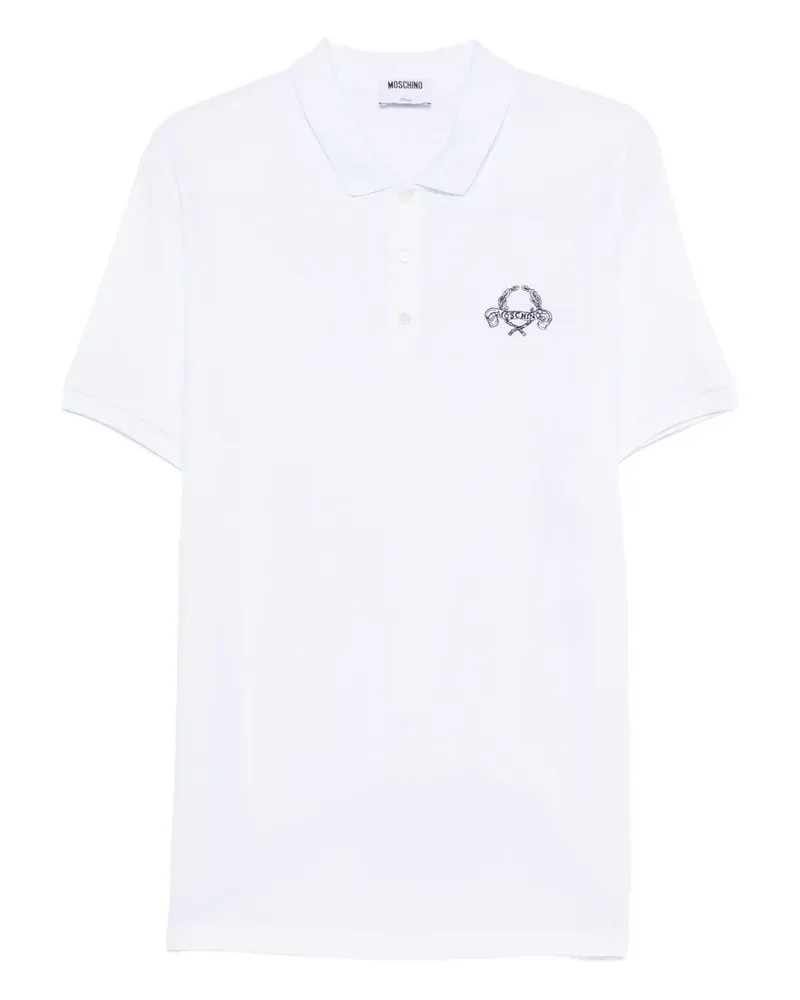 Moschino Poloshirt mit Logo-Stickerei - Weiß Weiß