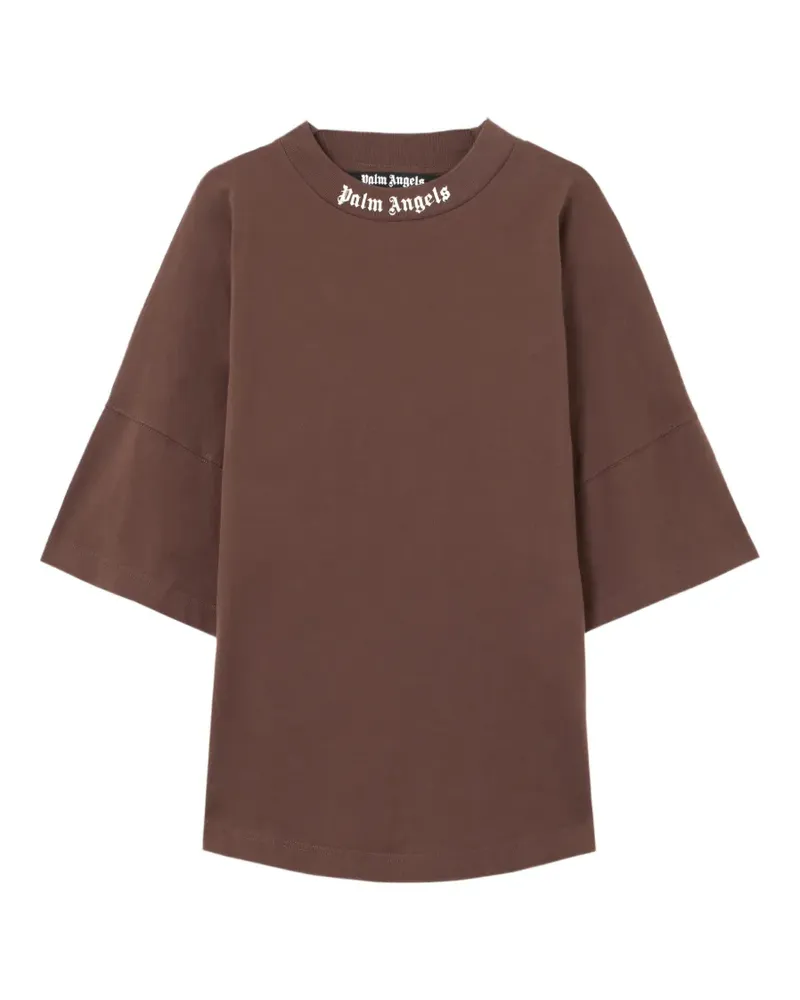 Palm Angels T-Shirt mit Logo - Braun Braun