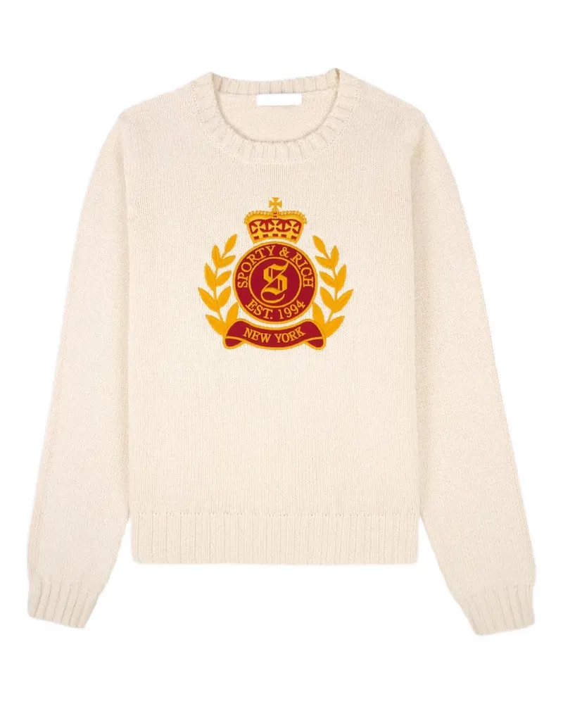 SPORTY & RICH Pullover mit Stickerei - Nude Nude