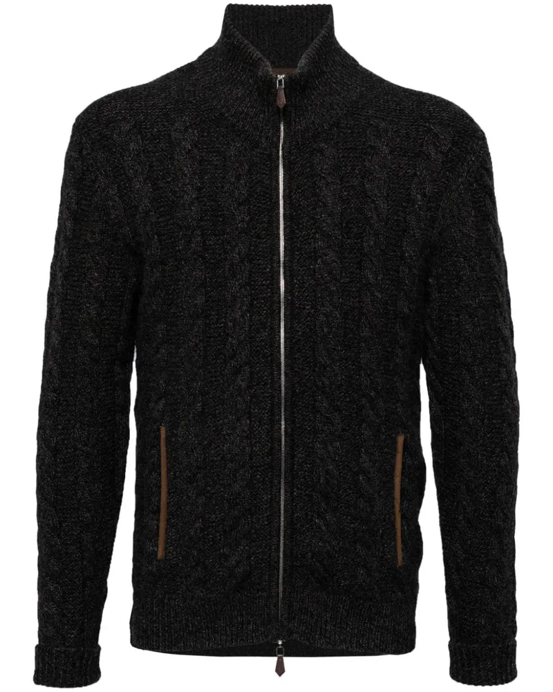 N.Peal Ther Richmond Cable Cardigan - Blau Blau