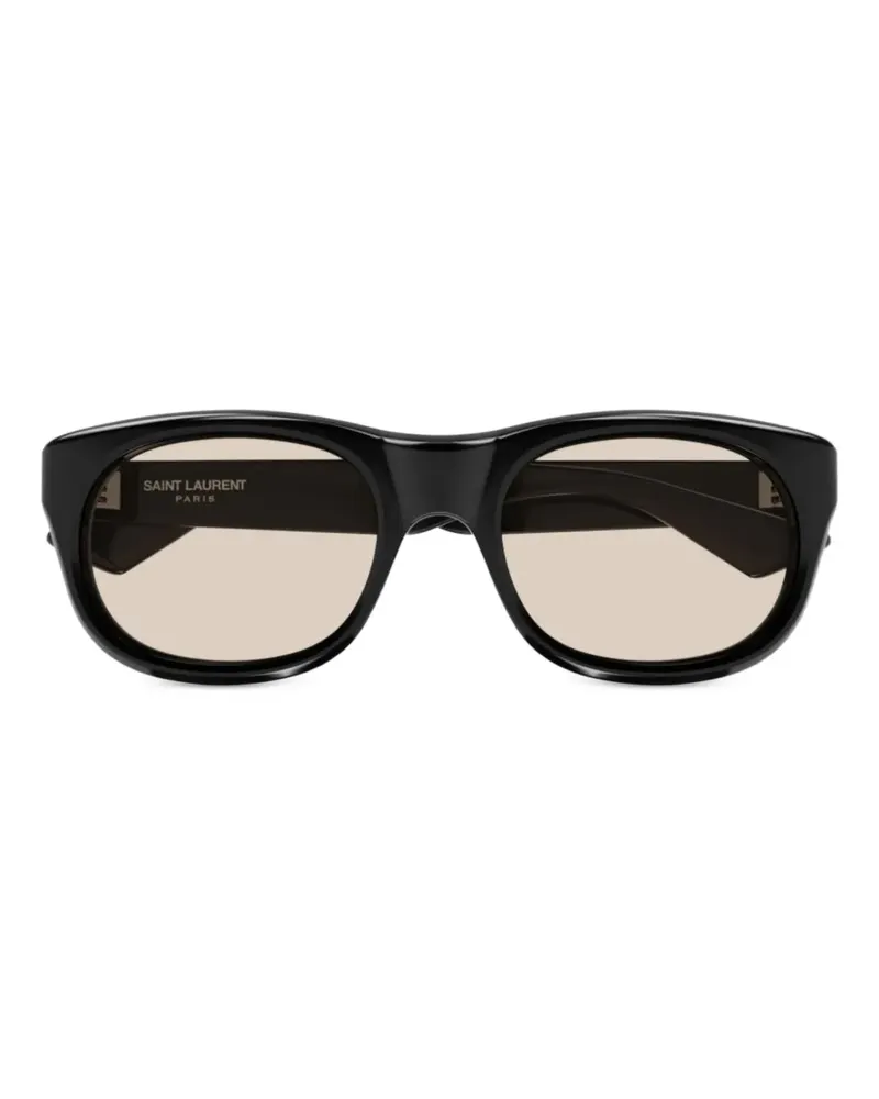 Saint Laurent Sonnenbrille mit Logo-Print - Schwarz Schwarz