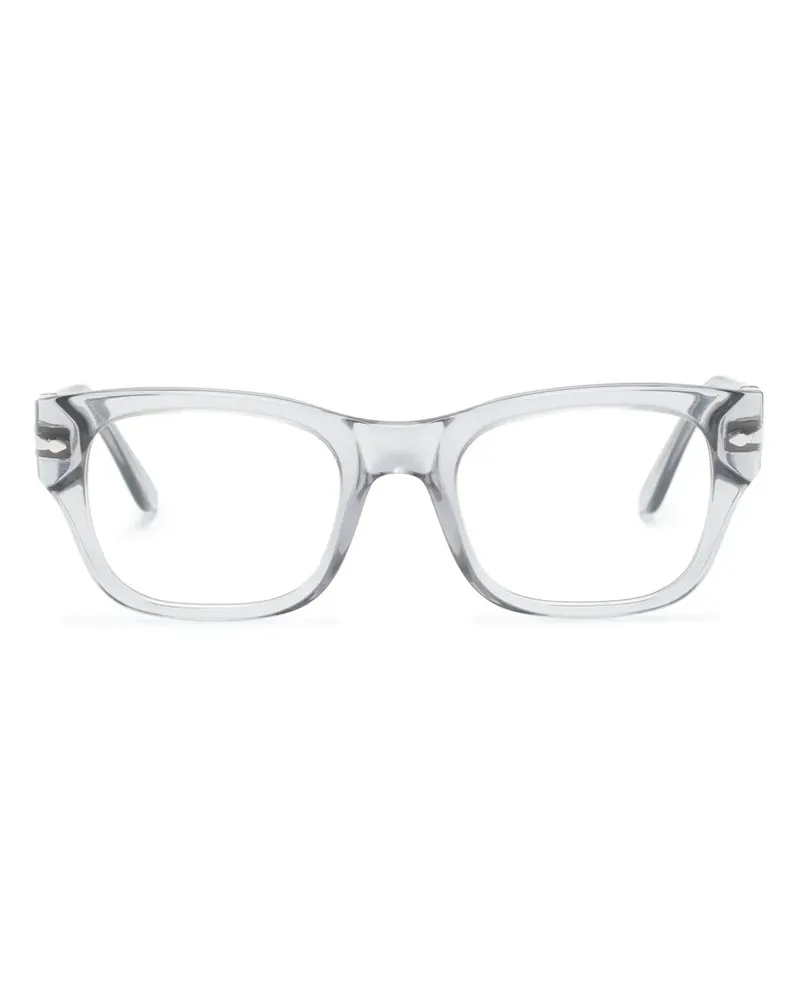 Persol Transparente Brille mit eckigem Gestell - Grau Grau