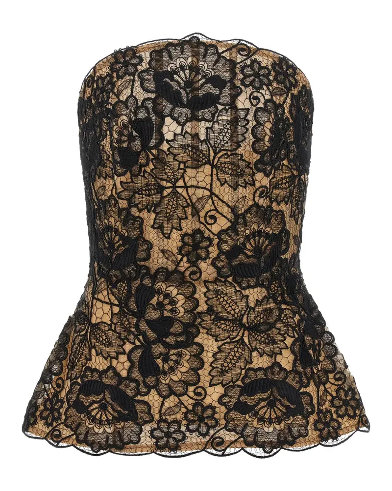 Elie Saab Corsage mit Guipure-Spitze - Schwarz Schwarz