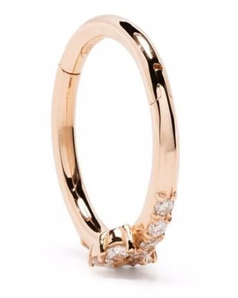 DJULA 18kt Rotgoldcreole mit einem Diamanten - Rosa Rosa