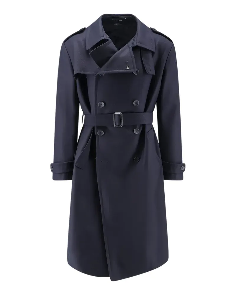 Tagliatore double-breasted belted trench coat - Blau Blau