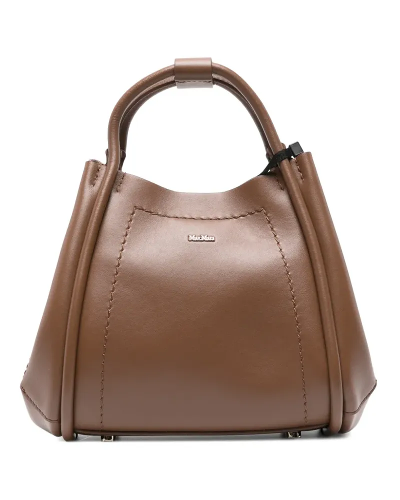 Max Mara Extra-kleine Marine Tasche aus Leder - Braun Bronze Braun